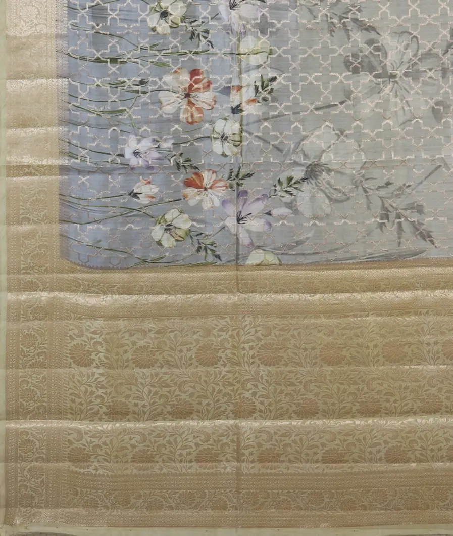 Grey Chaniya Silk Saree T4494174