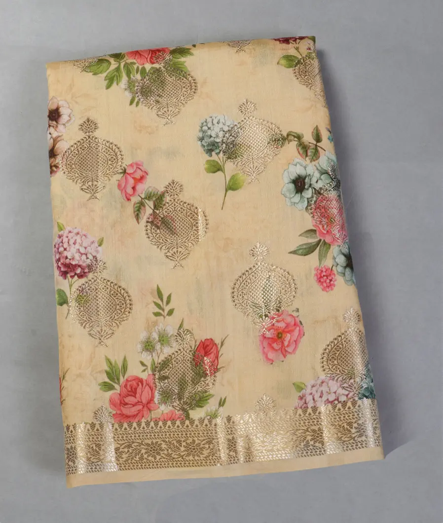 Cream Chaniya Silk Saree T436856-image