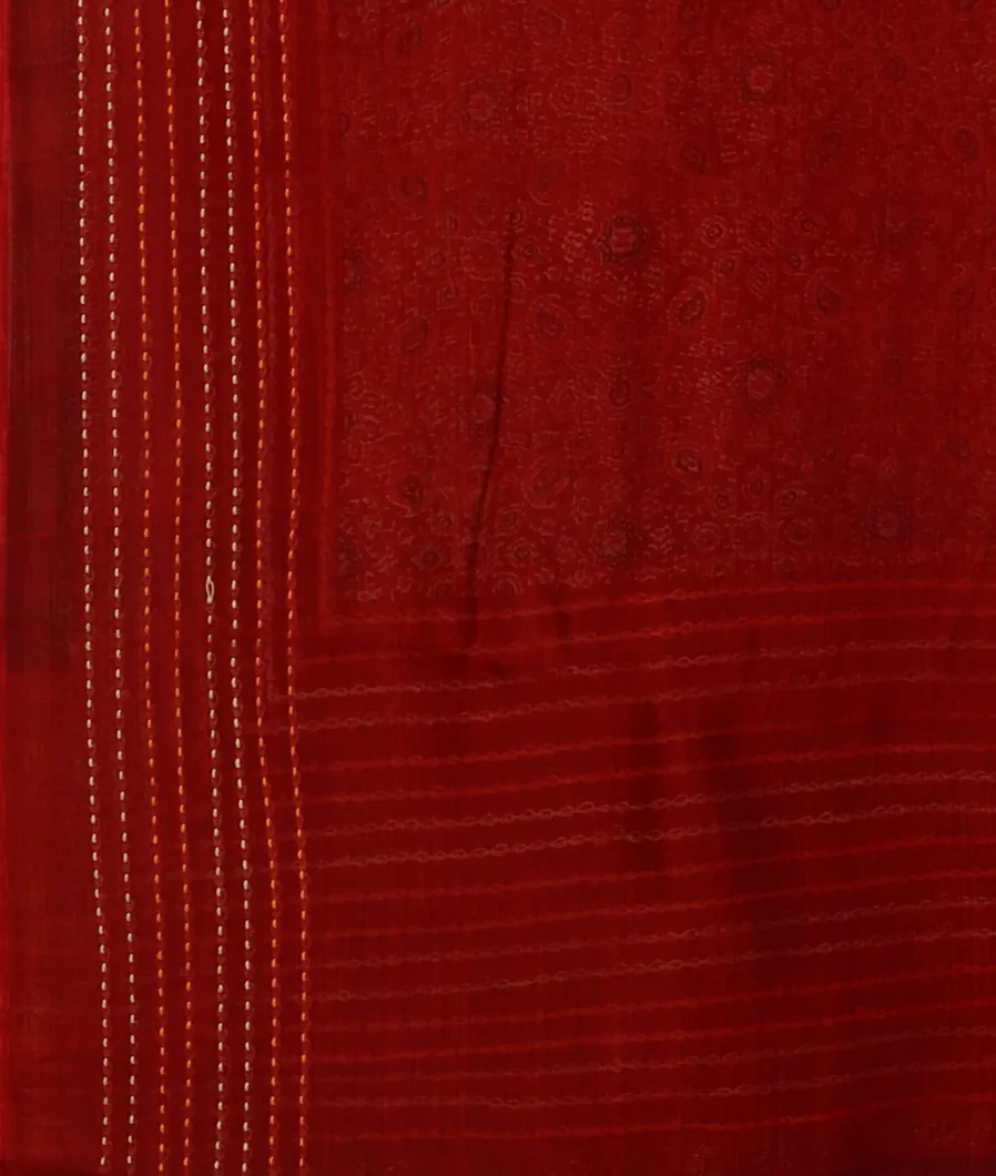 Red Soft Printed Cotton Saree T4335743