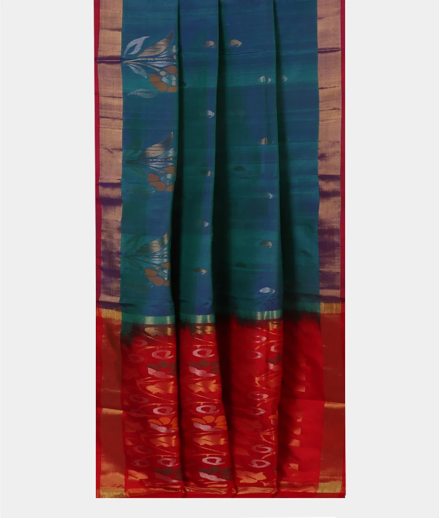 Peacock Blue Uppada Silk Saree T4538692