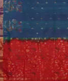 Peacock Blue Uppada Silk Saree T4538694