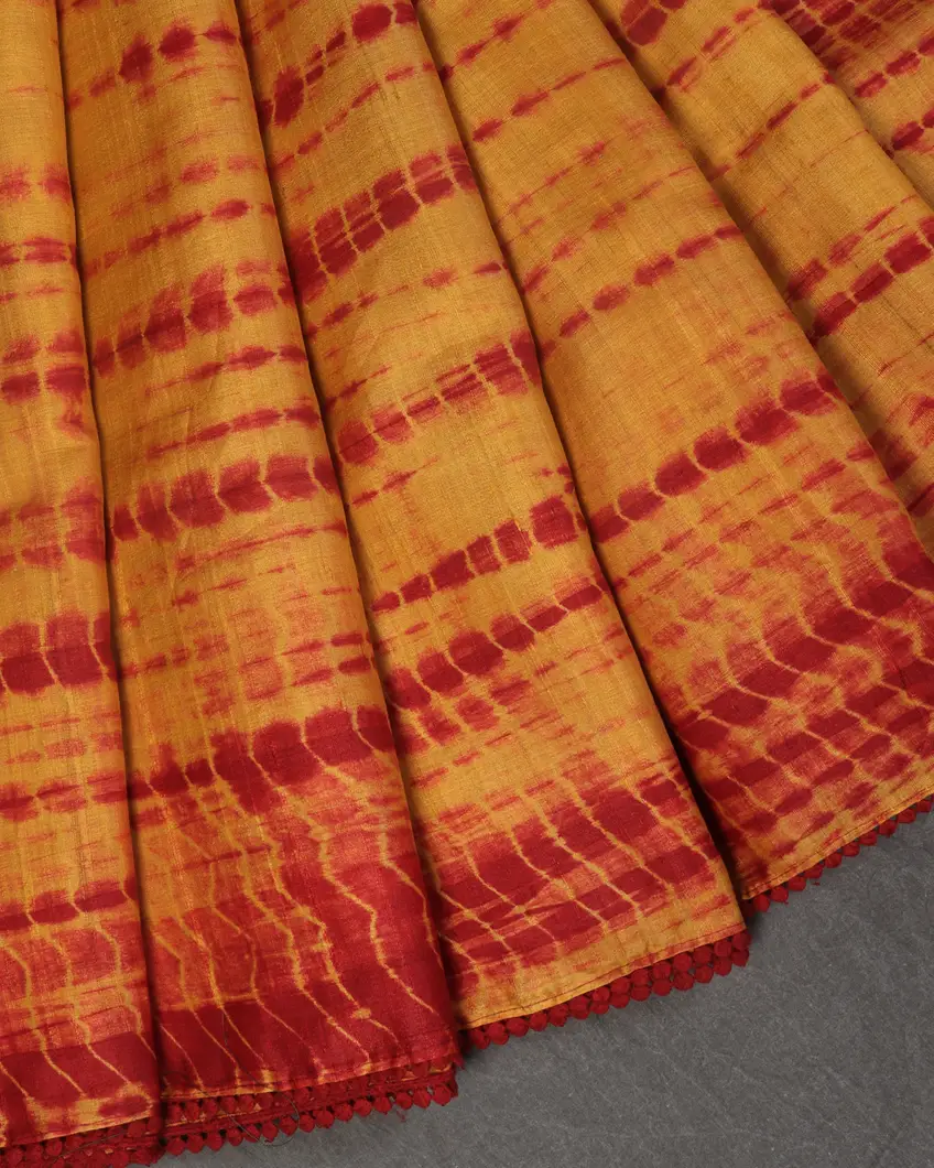 Yellow Tussar Printed Saree T4411945