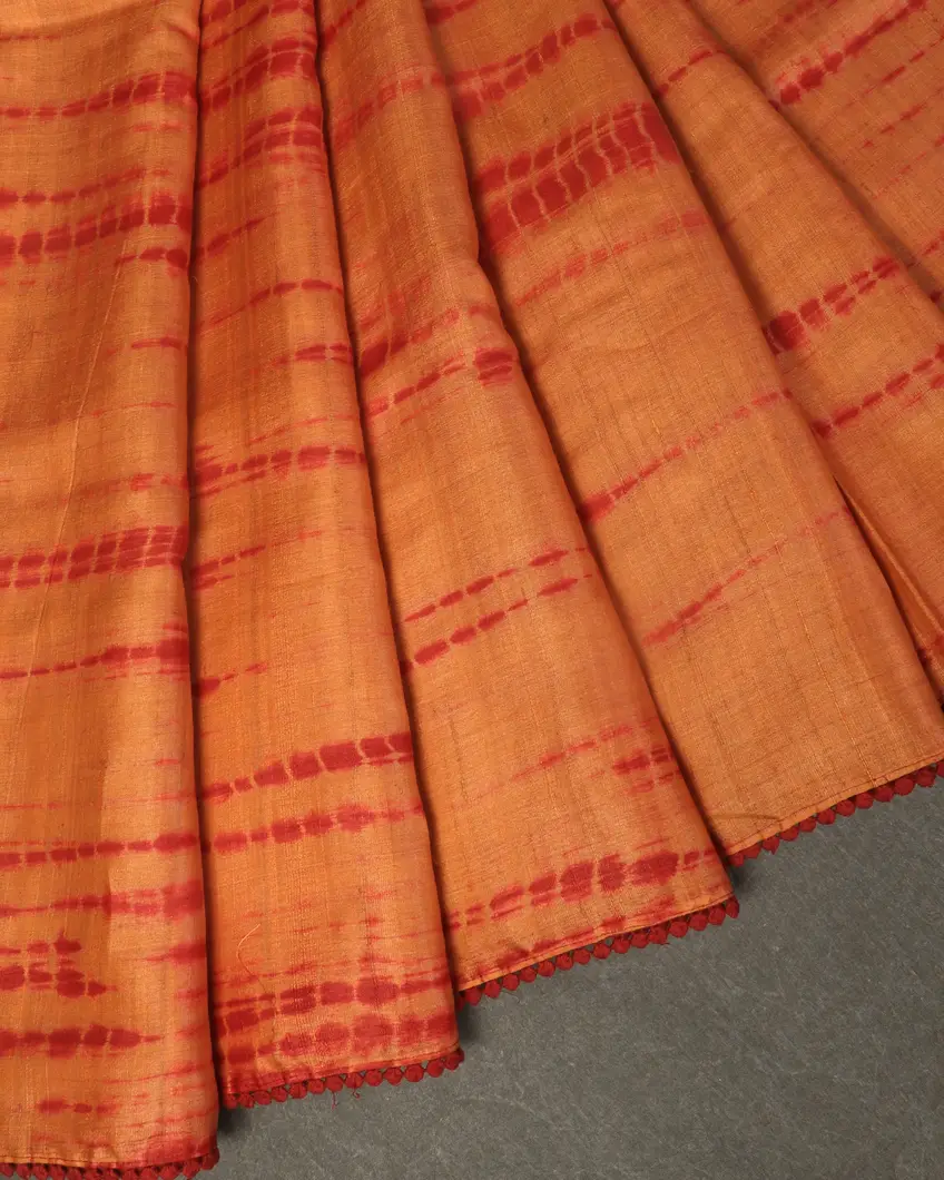 Orange Tussar Printed Saree T4411905