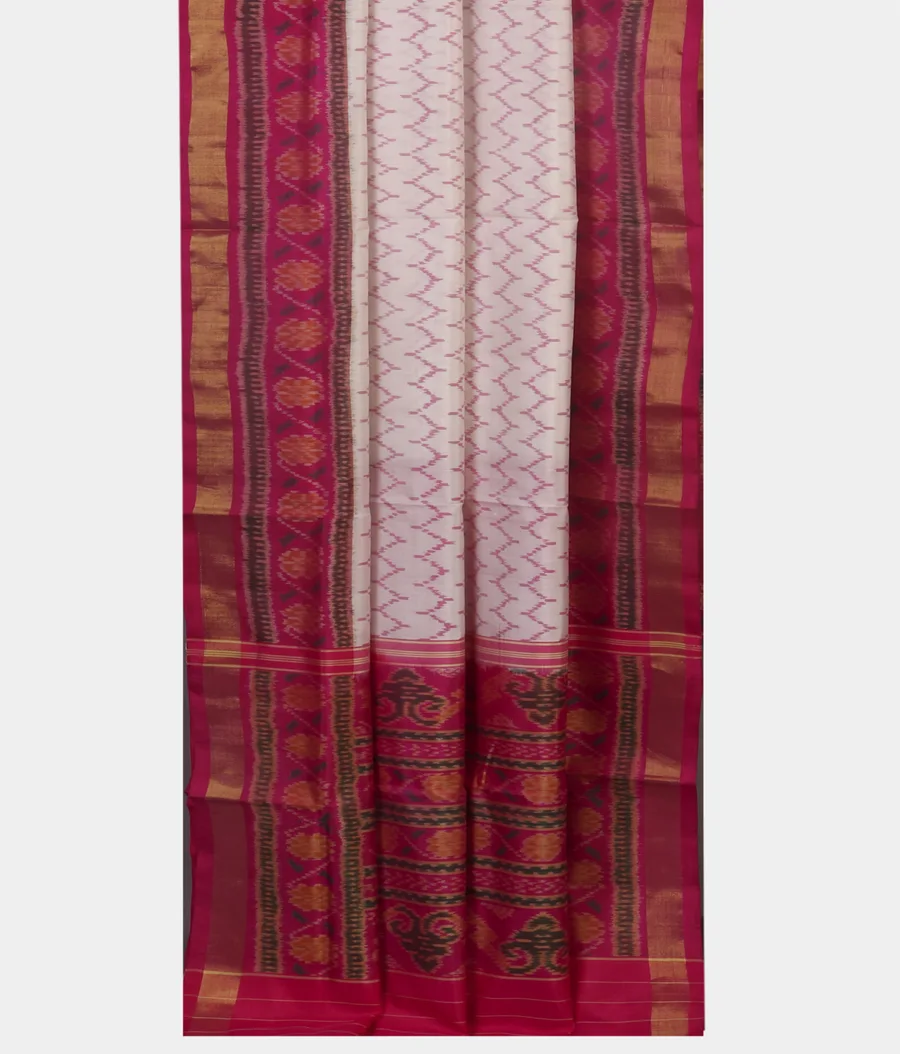 White Patola Silk Saree T4289982