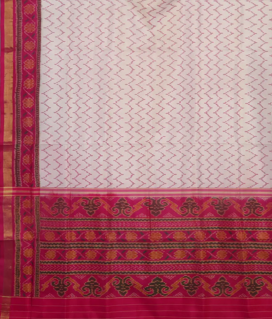 White Patola Silk Saree T4289984