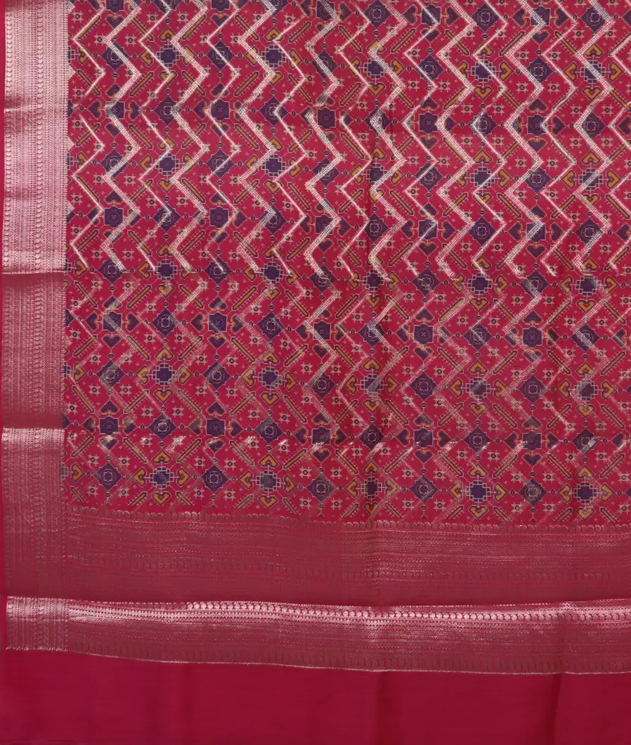 Pink Tussar Printed Saree T3942224