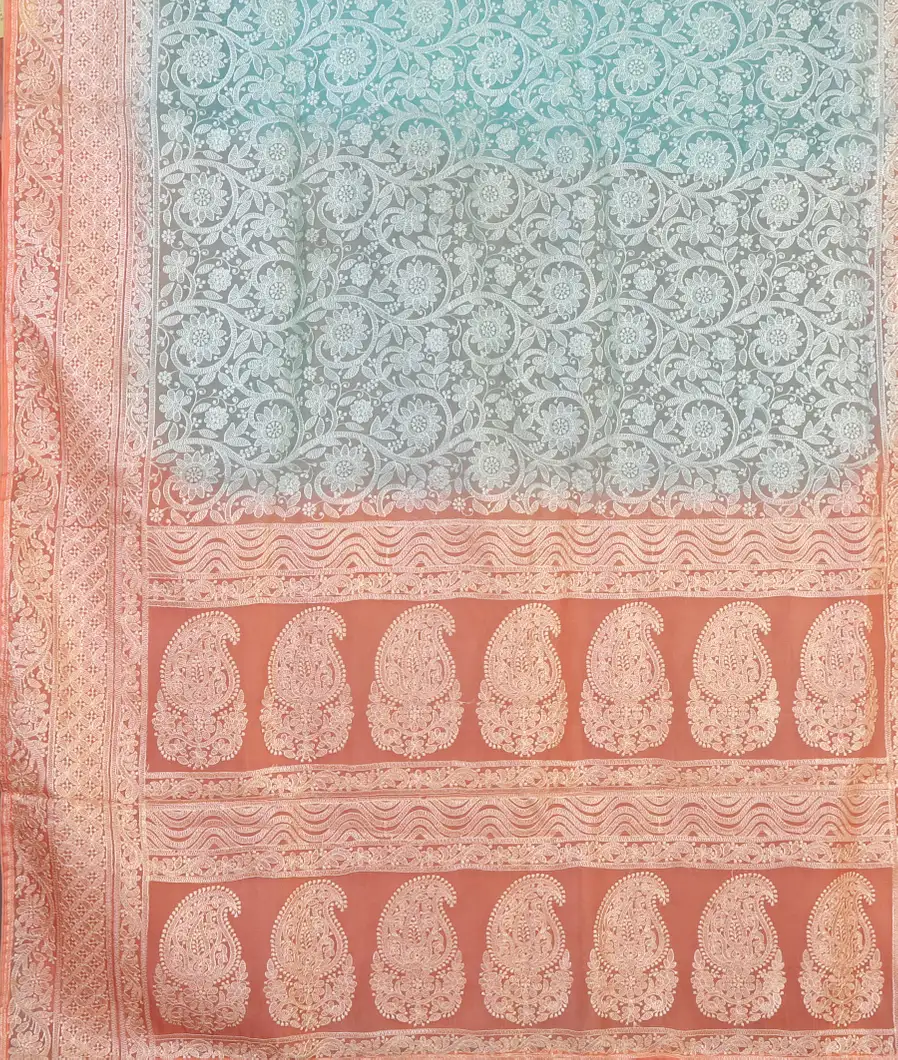 Blue Silk Kota Embroidery Saree T4492624