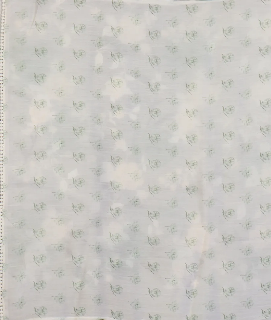 White Kora Organza Printed Saree T4462603