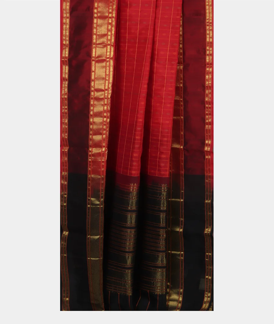 Red Silk Cotton Saree T4512442