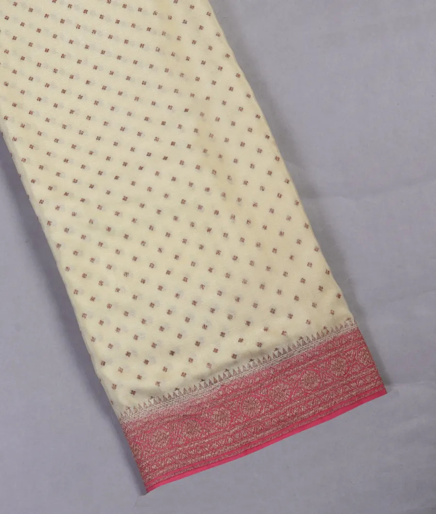 Cream Mysore Crepe Silk Saree T346460-image