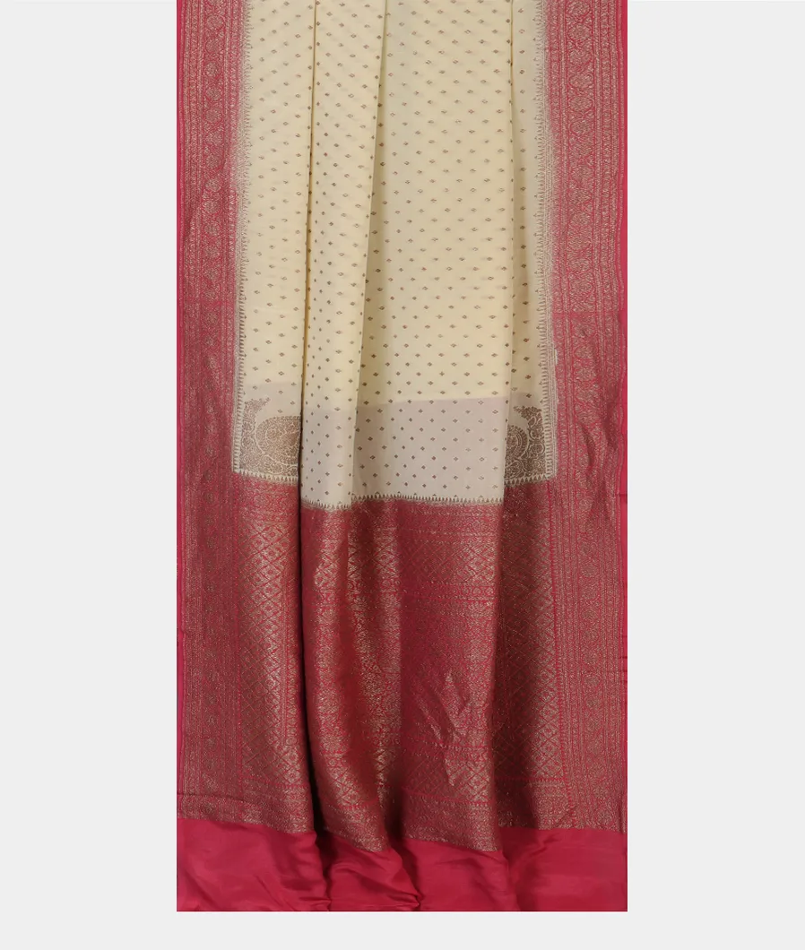 Cream Mysore Crepe Silk Saree T3464602