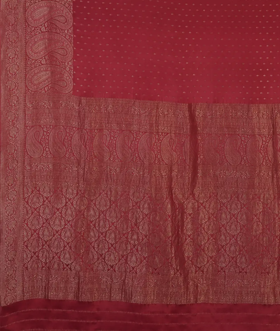 Maroon Mysore Crepe Silk Saree T4483524