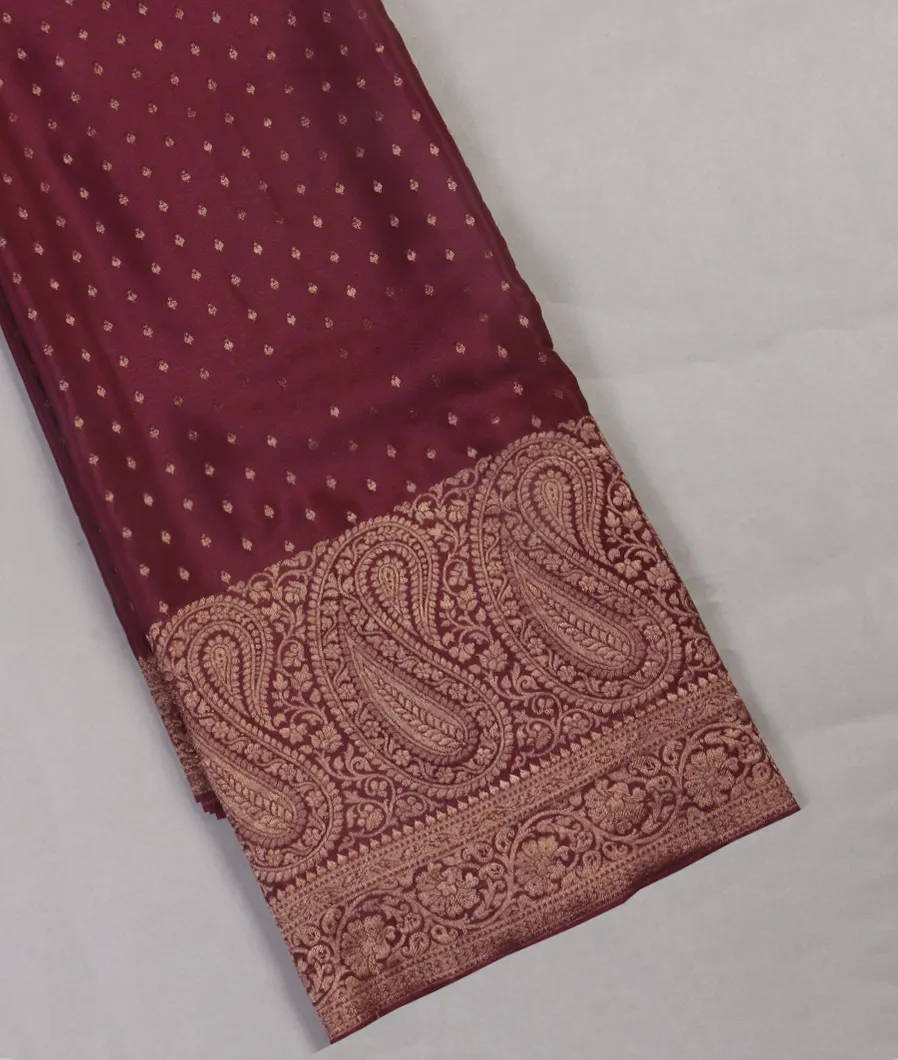 Burgundy Mysore Crepe Silk Saree T448347-image