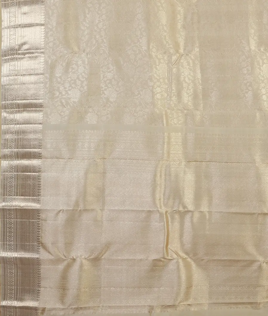 Cream Handwoven Kanjivaram Silk Saree T4524864