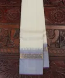 White Handwoven Kanjivaram Silk Saree T4486661