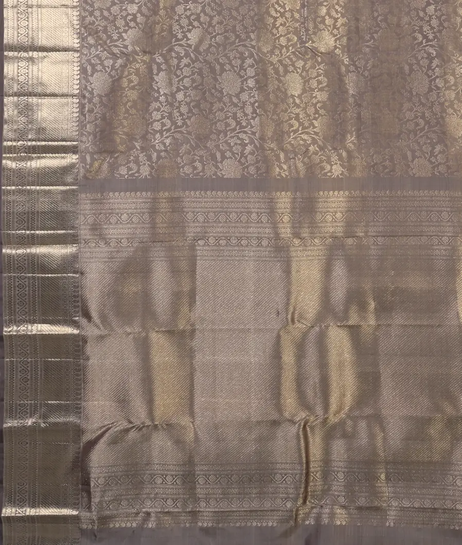 Grey Handwoven Kanjivaram Silk Saree T4524804