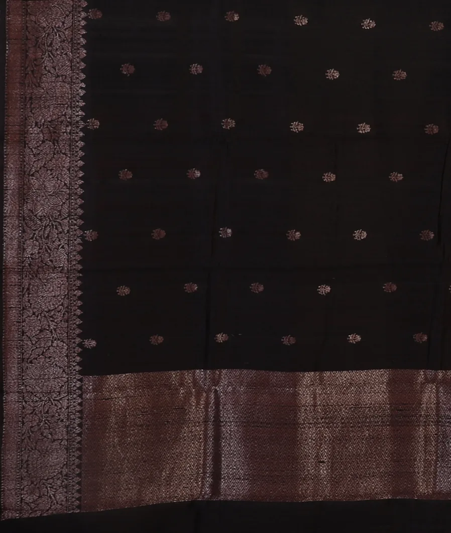 Black Banaras Tussar Saree T4564824