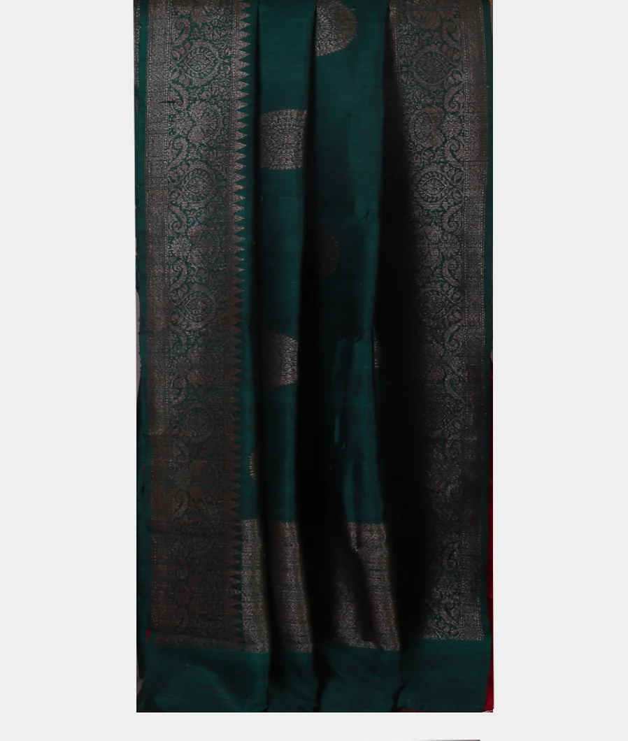 Bottle Green Banaras Tussar Saree T4565172
