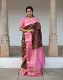 Brown Handwoven Kanjivaram Silk Saree T4298184