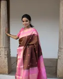 Brown Handwoven Kanjivaram Silk Saree T4298185