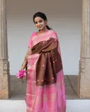 Brown Handwoven Kanjivaram Silk Saree T4298186