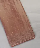 Brown Satin Crepe Silk Embroidery Saree T4520301