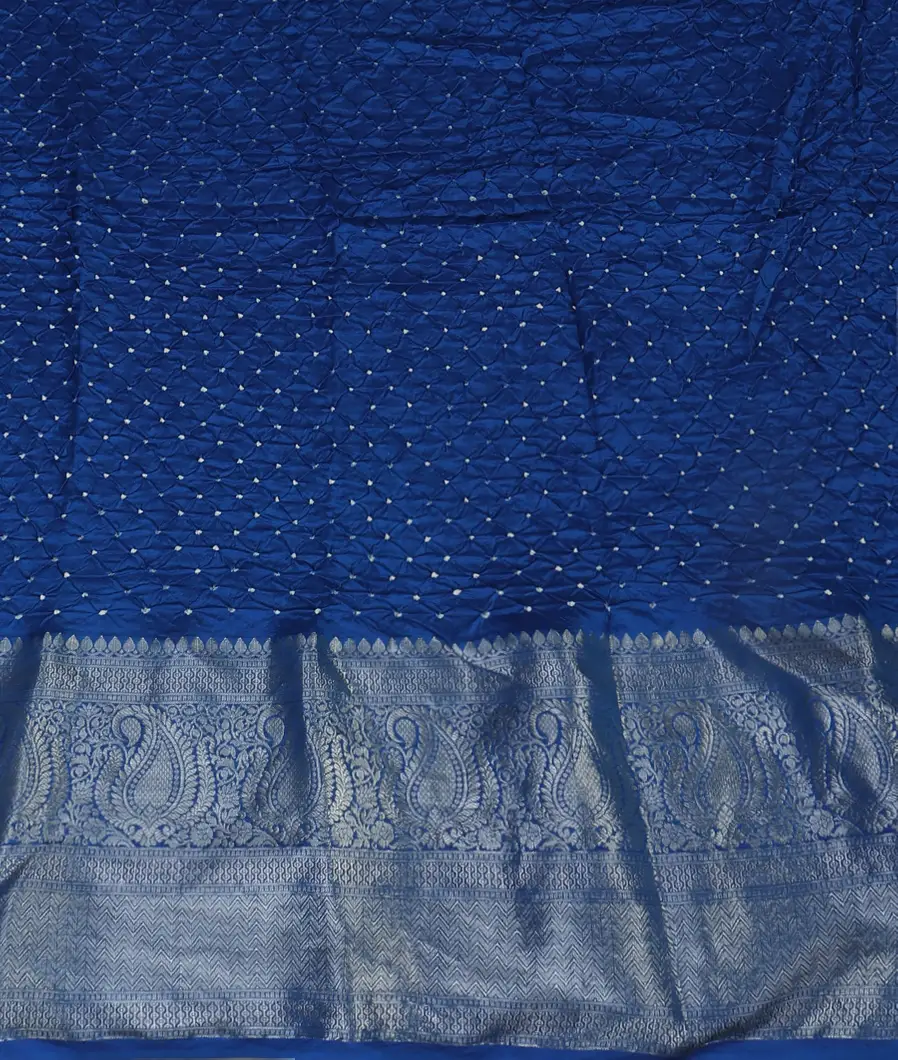 Blue Bandhani Chaniya Silk Saree T4525203