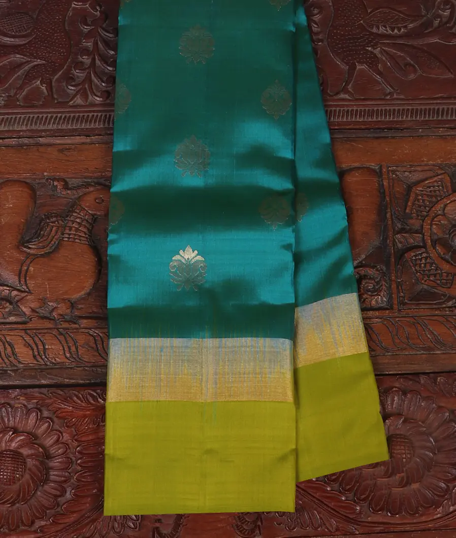 Peacock Blue Soft Silk Saree T456262-image