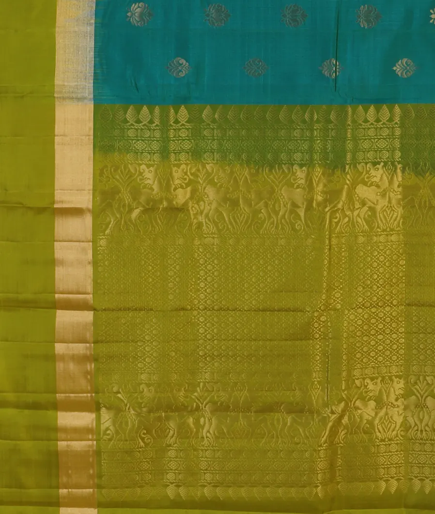 Peacock Blue Soft Silk Saree T4562624