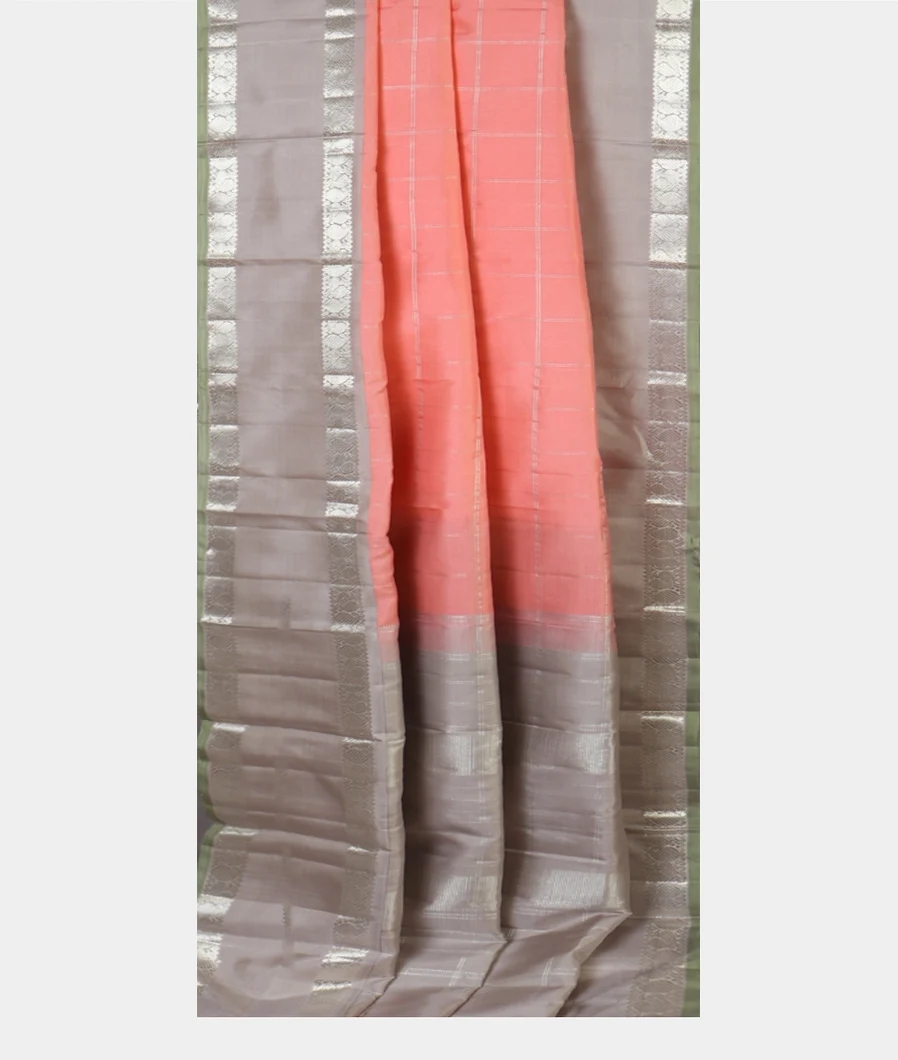 Peach Handwoven Kanjivaram Silk Saree T4563532
