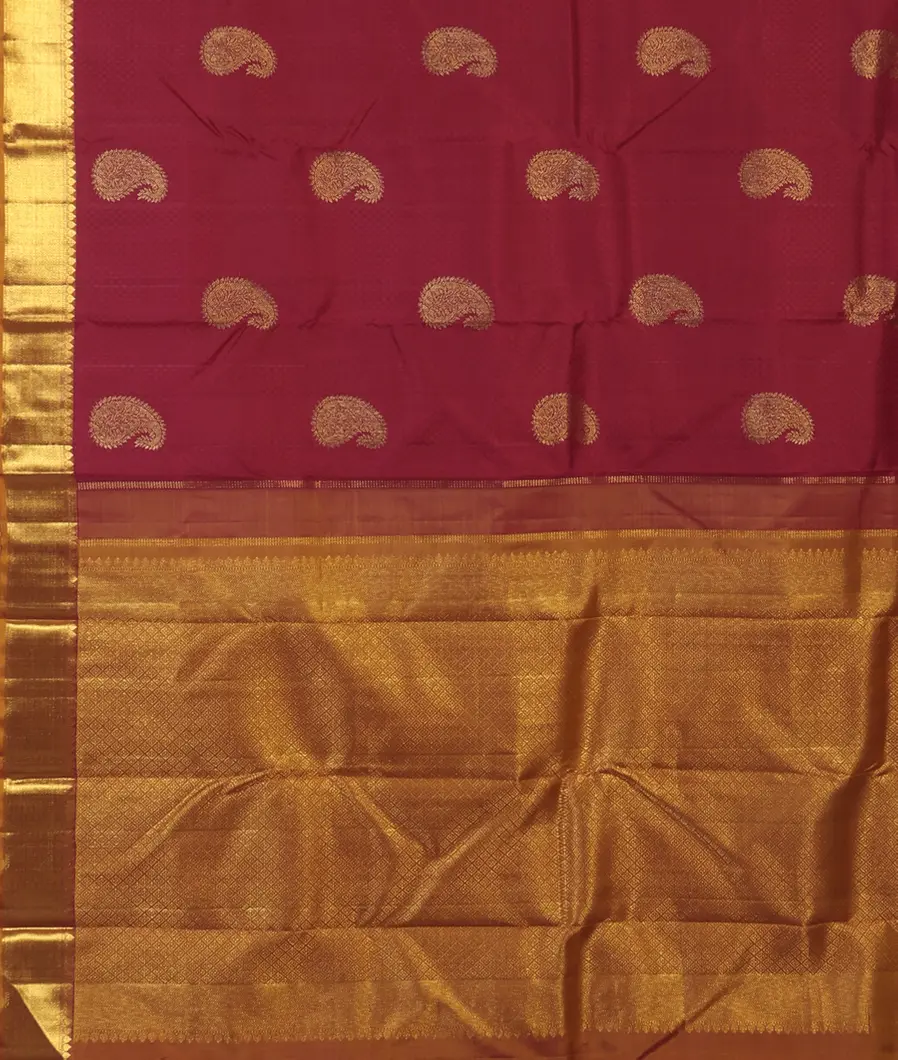 Red Handwoven Kanjivaram Silk Saree T4489554