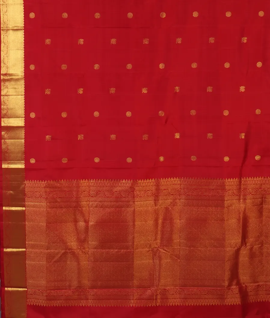 Red Handwoven Kanjivaram Silk Saree T4484334