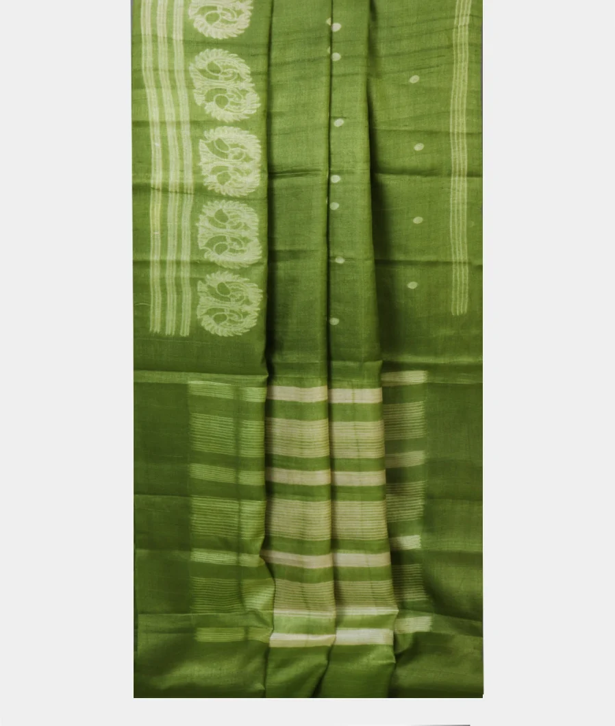 Green Tussar printed Saree T4510212
