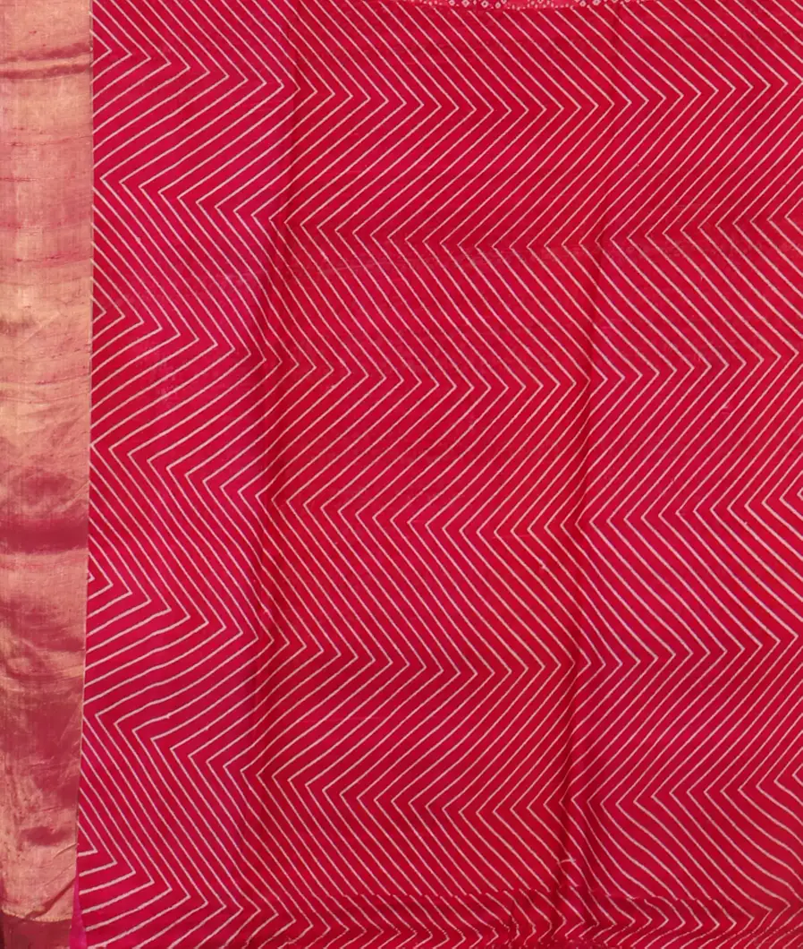 Pink Printed Raw Silk Saree T4523143
