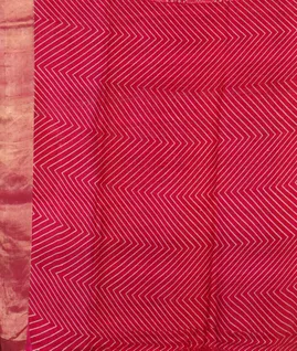 Pink Printed Raw Silk Saree T4523143