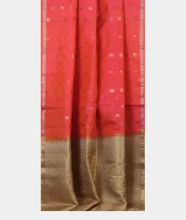 Pinkish Orange Soft Silk Saree T4334072