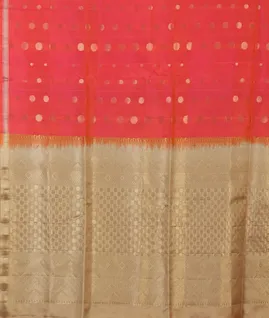 Pinkish Orange Soft Silk Saree T4334074