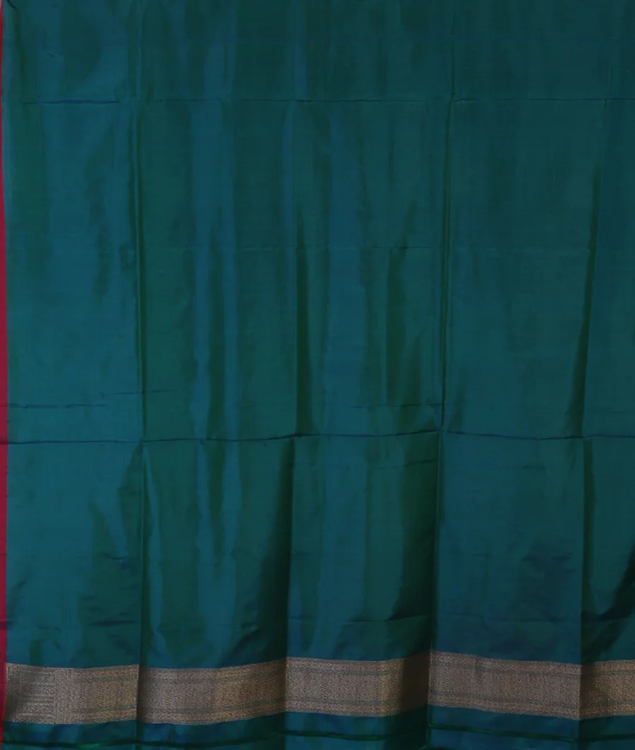 Peacock Blue Banaras Silk Saree T4576433