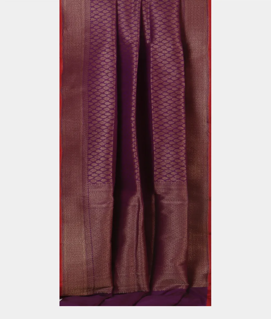 Purple Banaras Silk Saree T4557342