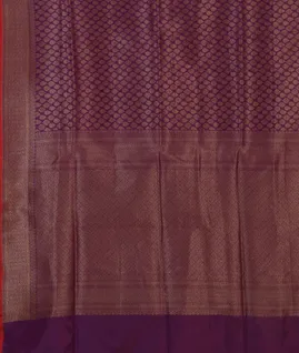 Purple Banaras Silk Saree T4557344