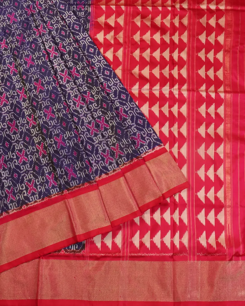 Blue Ikat Silk Saree T3593614