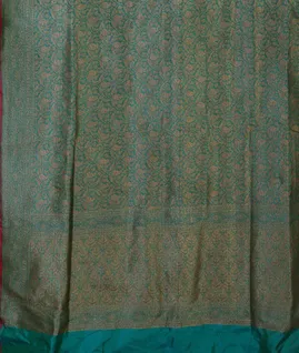 Greenish Blue Banaras Silk Saree T4576234