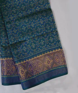 Peacock Blue Patola Silk Saree T4558001