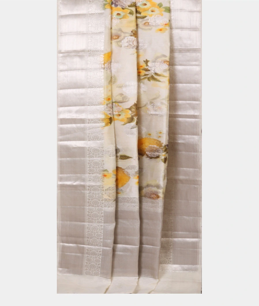 Off-White Chaniya Silk Saree T4488452