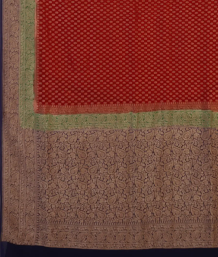 Red Banaras Georgette Silk Saree T4595404