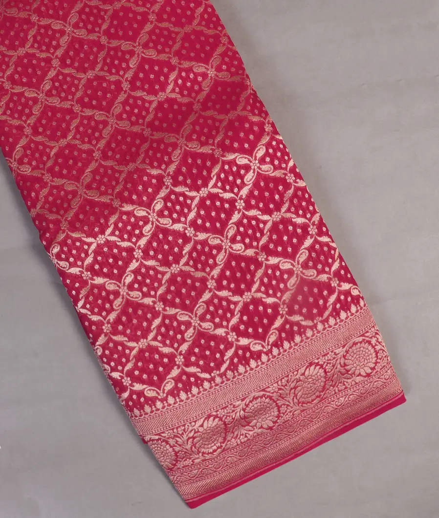 Magenta Banaras Georgette Silk Saree T459564-image