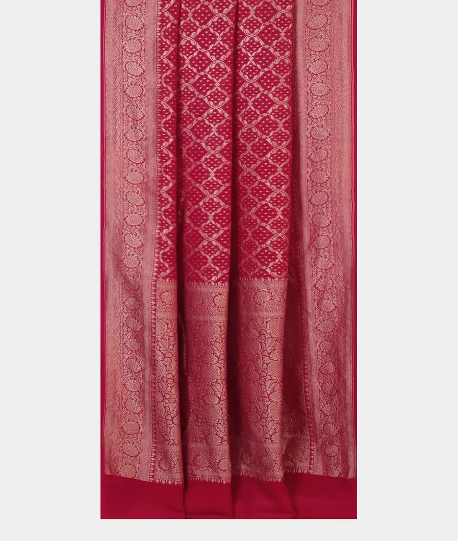 Magenta Banaras Georgette Silk Saree T4595642