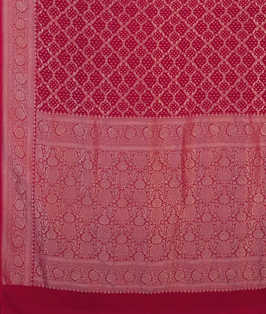 Magenta Banaras Georgette Silk Saree T4595644