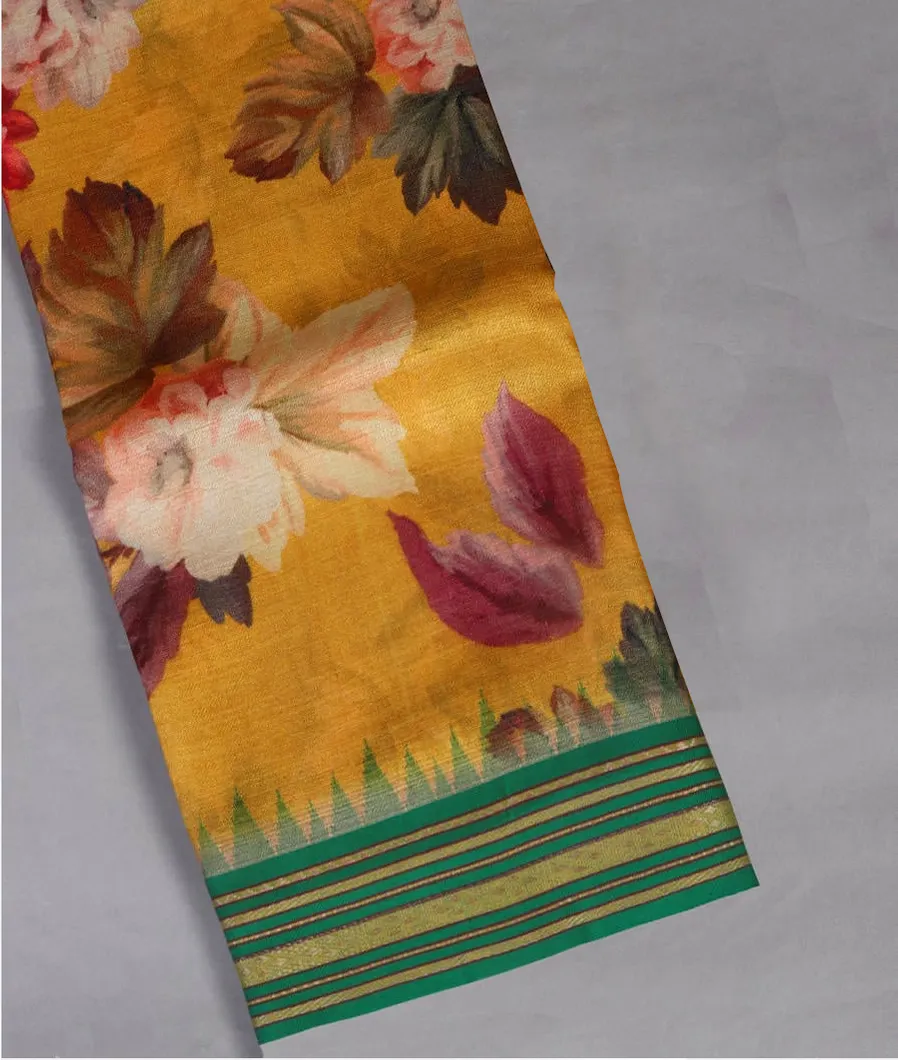 Yellow Vidarbha Tussar Saree T446233-image