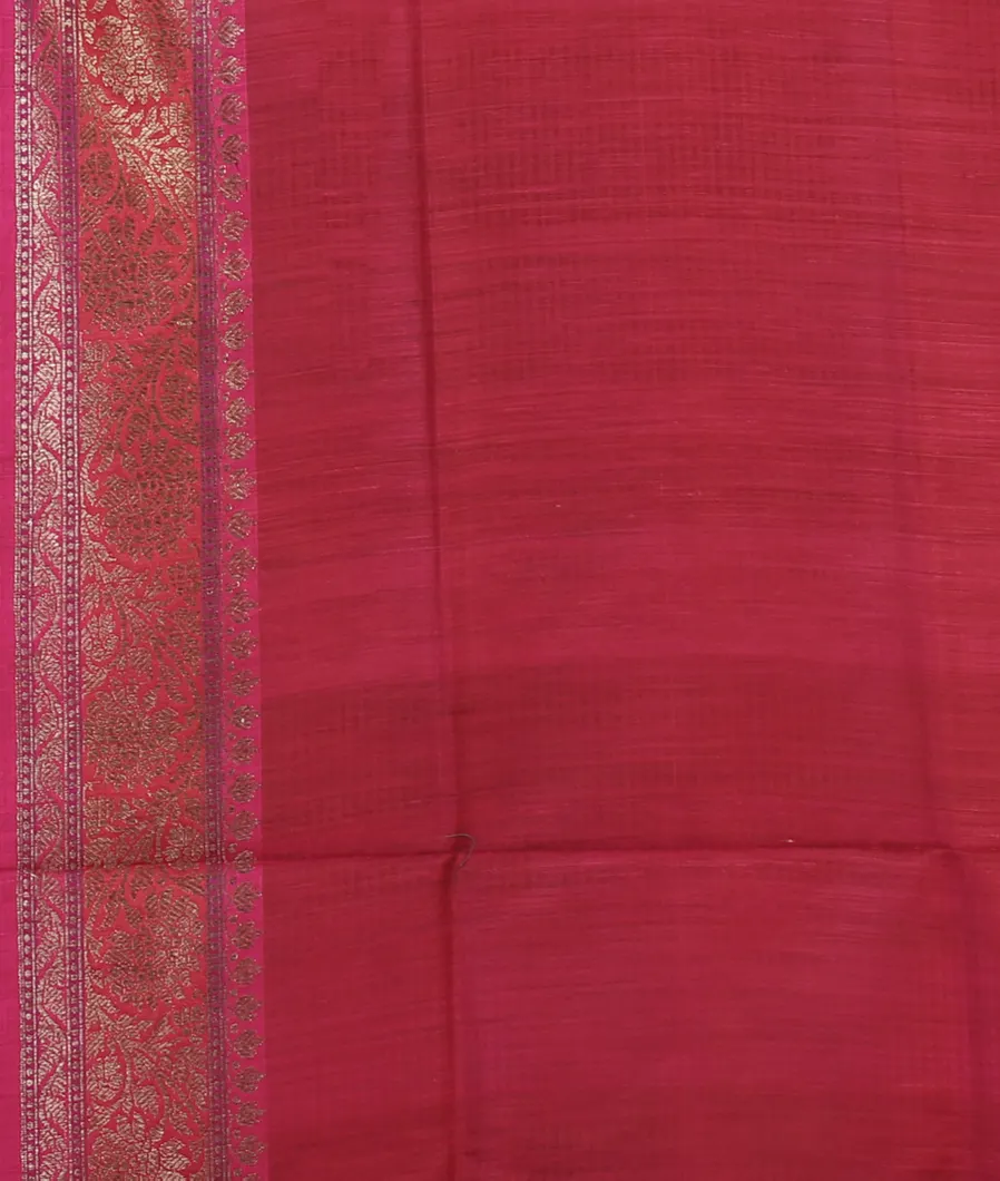 Orangish Pink Banaras Tussar Saree T4580893